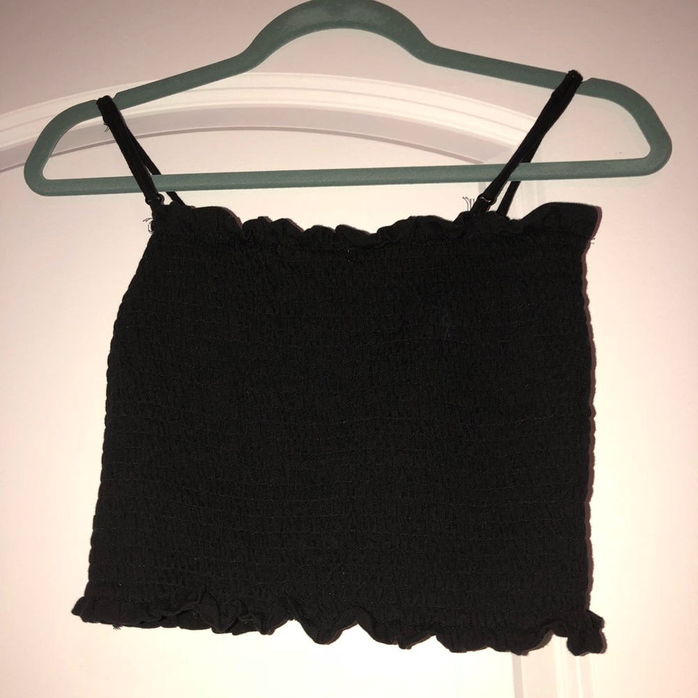 Brandy Meliville inspired ruffle black top